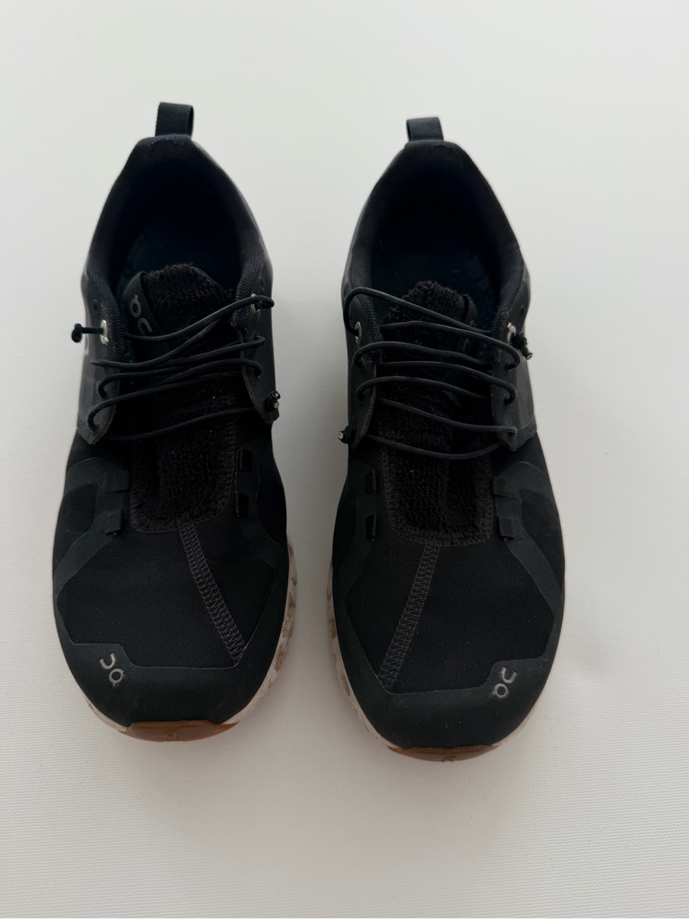 On Running Cloud Waterproof Athletic Shoes in Black with Gum Soles
